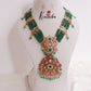Grand Emerald Beaded Long Peacock Jadau Pendant Haaram LH1986