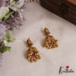 Classic Antique Floral Motifs Jhumkas With Pearl Bead Drops E1169