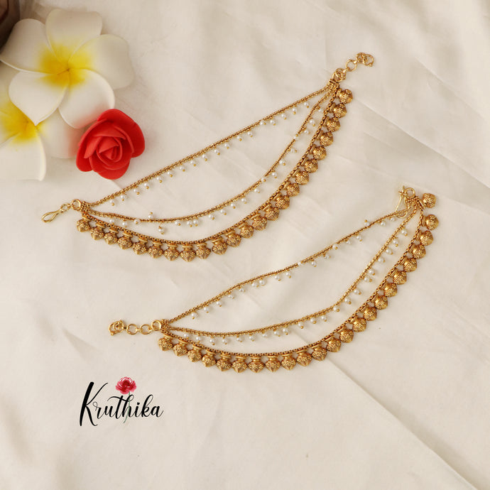 Premium three layer pearl earchain EC76