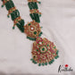 Grand Emerald Beaded Long Peacock Jadau Pendant Haaram LH1986