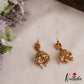 Trendy Antique Floral Leaf Motifs Jhumkas With Pearl Bead Drops E1178