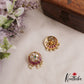 Elegant Floral Motif Kemp Stud Earrings With Pearl Drops E1168