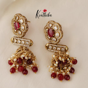 Beautiful AD/Victorian Jhumkas E409 ( Available in 4 Colours)