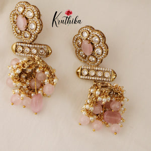 Beautiful AD/Victorian Jhumkas E409 ( Available in 4 Colours)