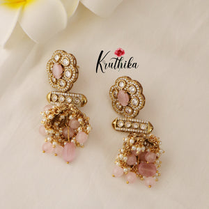 Beautiful AD/Victorian Jhumkas E409 ( Available in 4 Colours)