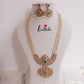 Beautiful AD Three Layer Pearl Haaram with Peacock Pendant LH1990