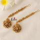Pre order booking-Premium Lakshmi Jhumkas with Ear Chains E426 (Available in 2 Colours)- Pre order 25 to 30 days
