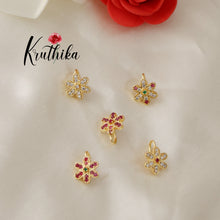 Beautiful CZ  Nose pin (clip on) Nath Nosepins N12 (Assorted colors)