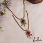 Trendy Teardrop Motifs CZ Victorian Pendant Chain Set NC3067 (Available In 2 Colors)