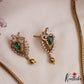 Trendy Teardrop Motifs CZ Victorian Pendant Chain Set NC3067 (Available In 2 Colors)