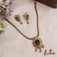 Trendy Teardrop Motifs CZ Victorian Pendant Chain Set NC3067 (Available In 2 Colors)