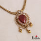Trendy Teardrop Motifs CZ Victorian Pendant Chain Set NC3067 (Available In 2 Colors)