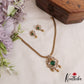 Classic Peacock Motifs CZ Victorian Pendant Chain Set NC3068 (Available In 2 Colors)