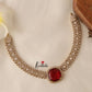 Pretty AD/Victorian hasli Necklace-Ruby NC1244