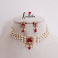 Trendy CZ Victorian Pendant Pearls Choker NC2390 (Available in 2 Colours)