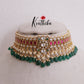 Pretty Jadau Choker with Green Beads Drops NC1984 (Available in 2 Colours)