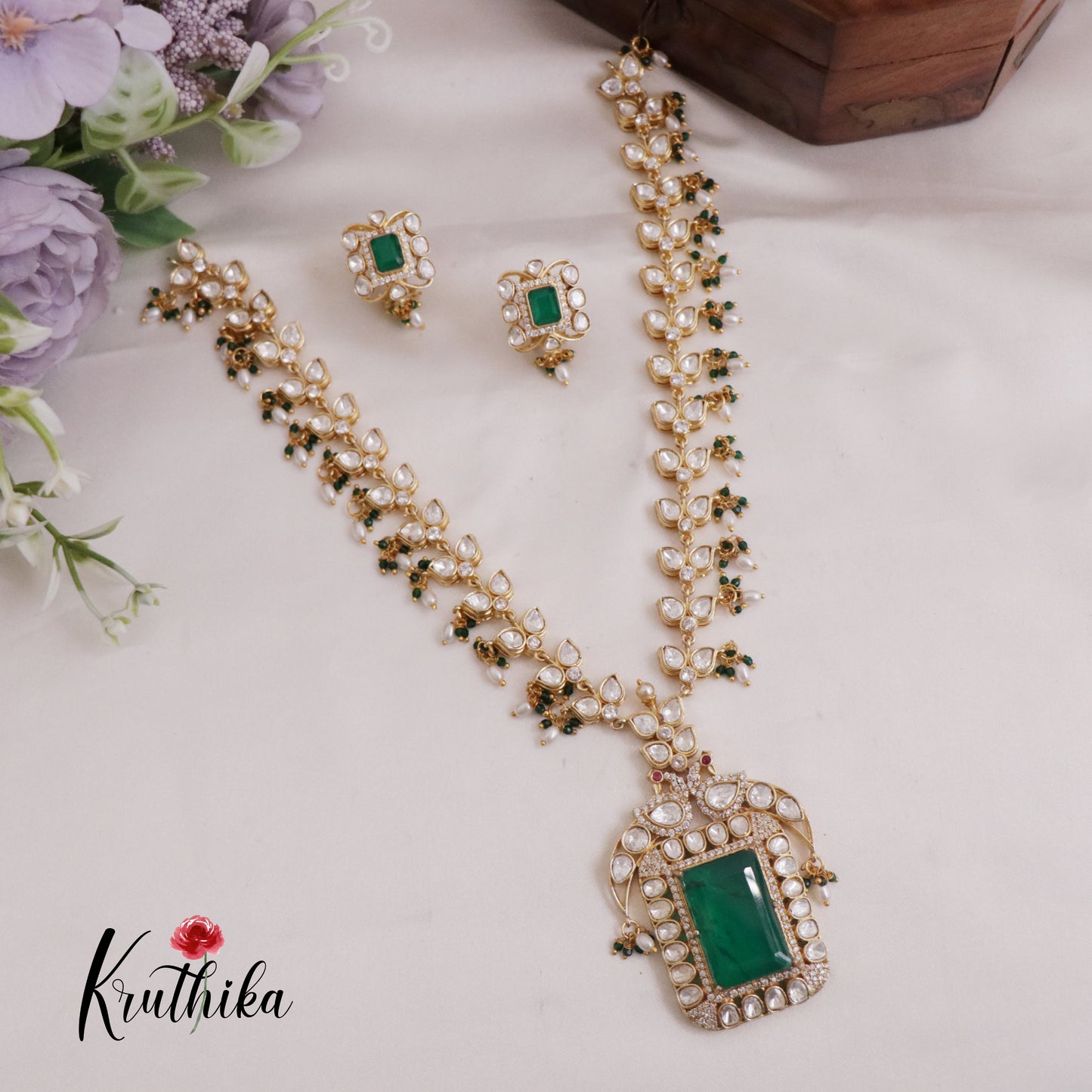 Royal AD Peacock Moissanite Haaram LH1992