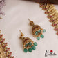 Traditional Antique Nagas Lakshmi Kasu Jadau Haaram With Green Bead Drops LH2126