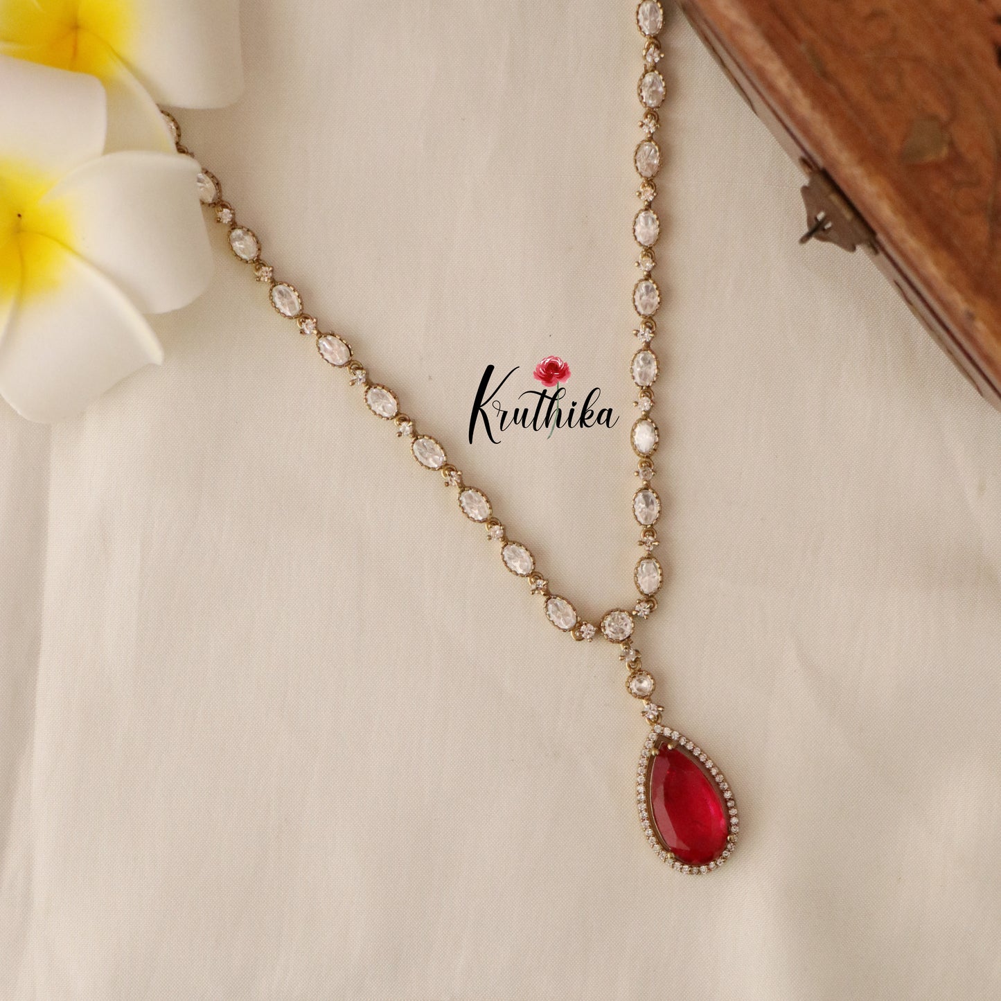 Pretty AD/Victorian Necklace- Ruby NC1246