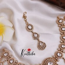 Grand AD/Victorian Necklace NC1821 with Pair of Earrings & Maang Tikka (Available in 6 Colours)