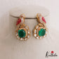Gorgeous Parrot Motif Polki Victorian Stud Earrings E1099 (Available In 7 Colors)