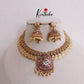 Beautiful Kasu Budget Friendly Jadau Necklace with Golden Beads Drops NC2384