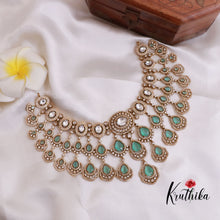 Grand AD/Victorian Necklace NC1821 with Pair of Earrings & Maang Tikka (Available in 6 Colours)