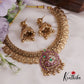 Beautiful Kasu Budget Friendly Jadau Necklace with Golden Beads Drops NC2384