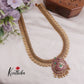 Beautiful Kasu Budget Friendly Jadau Haaram with Golden Beads Drops LH1987