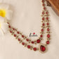 Beautiful Two Layer AD/Victorian Necklace-Ruby NC1247