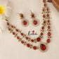 Beautiful Two Layer AD/Victorian Necklace-Ruby NC1247