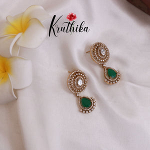 Grand AD/Victorian Necklace NC1821 with Pair of Earrings & Maang Tikka (Available in 6 Colours)