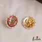 Classic Pearl Border Peacock Motifs Jadau Stud Earrings E1159