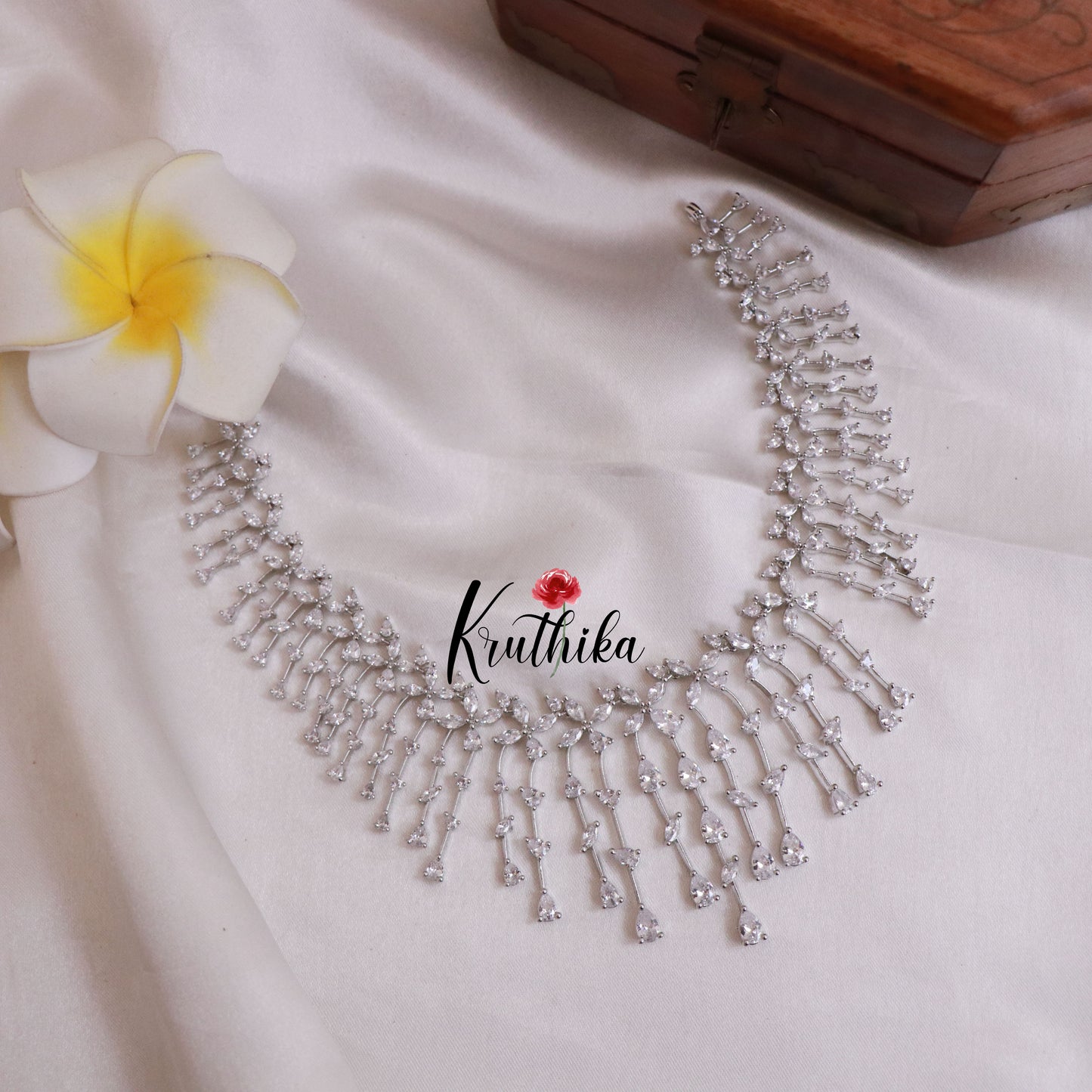 Pretty CZ white stones Necklace NC1822