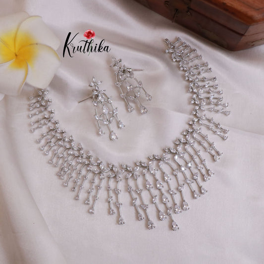 Pretty CZ white stones Necklace NC1822