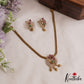 Trendy Peacock Motifs CZ Pendant Chain Set NC3050