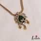 Pretty Floral Teardrop Motifs CZ Victorian Pendant Chain Set NC3047 (Available In 2 Colors)