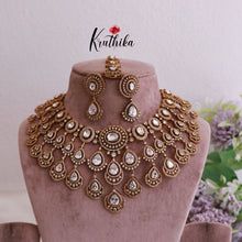 Grand AD/Victorian Necklace NC1821 with Pair of Earrings & Maang Tikka (Available in 6 Colours)