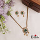 Pretty Floral Teardrop Motifs CZ Victorian Pendant Chain Set NC3047 (Available In 2 Colors)