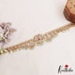 Sparkling Floral Peacock Motifs CZ Hip Belt With Green Bead Drops V375