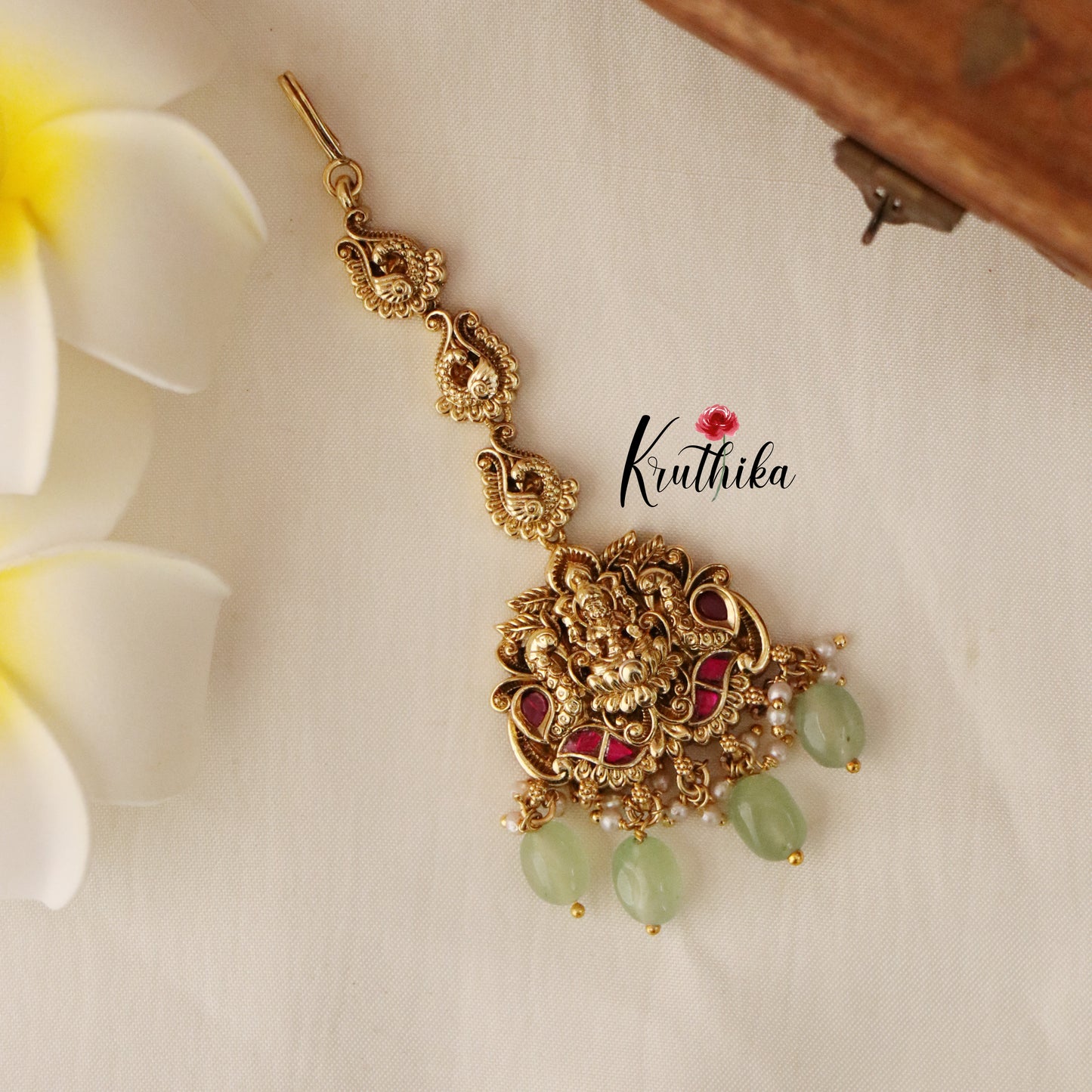 Pretty Lakshmi Jadau Peacock Maang Tika MT208