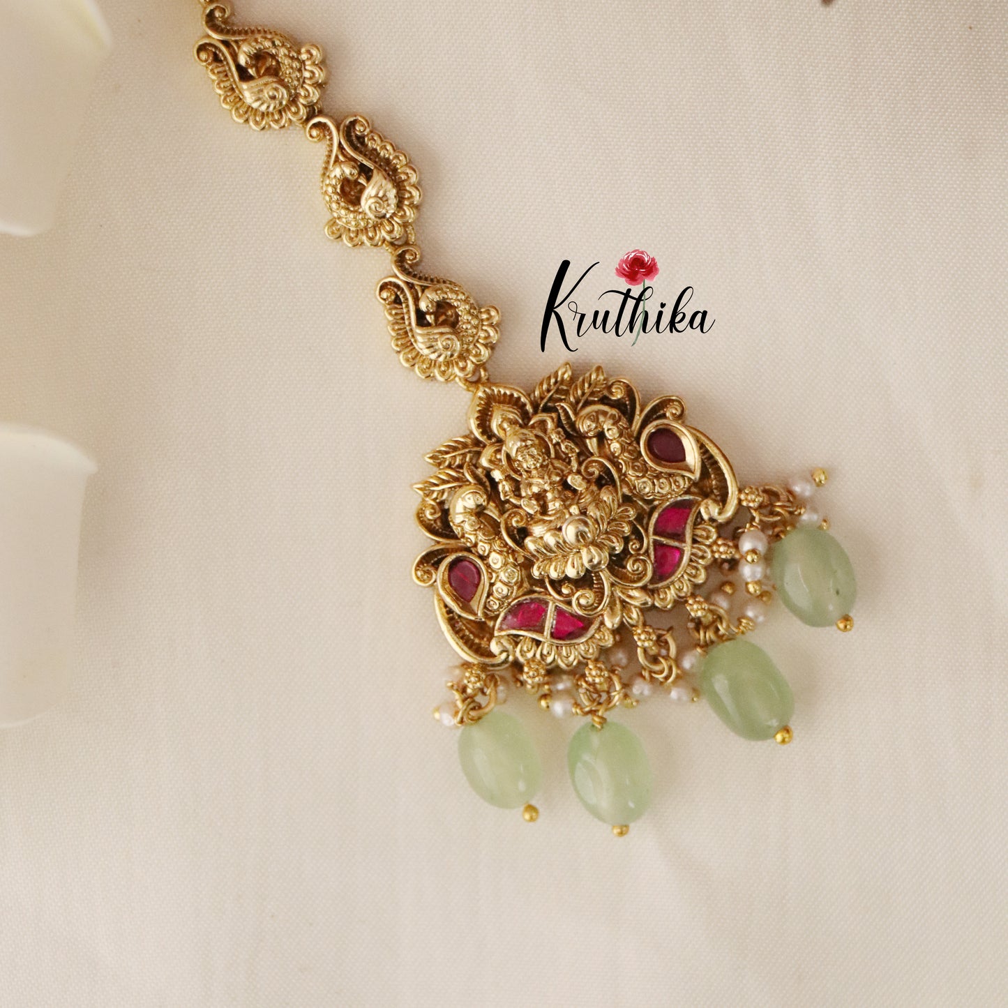 Pretty Lakshmi Jadau Peacock Maang Tika MT208