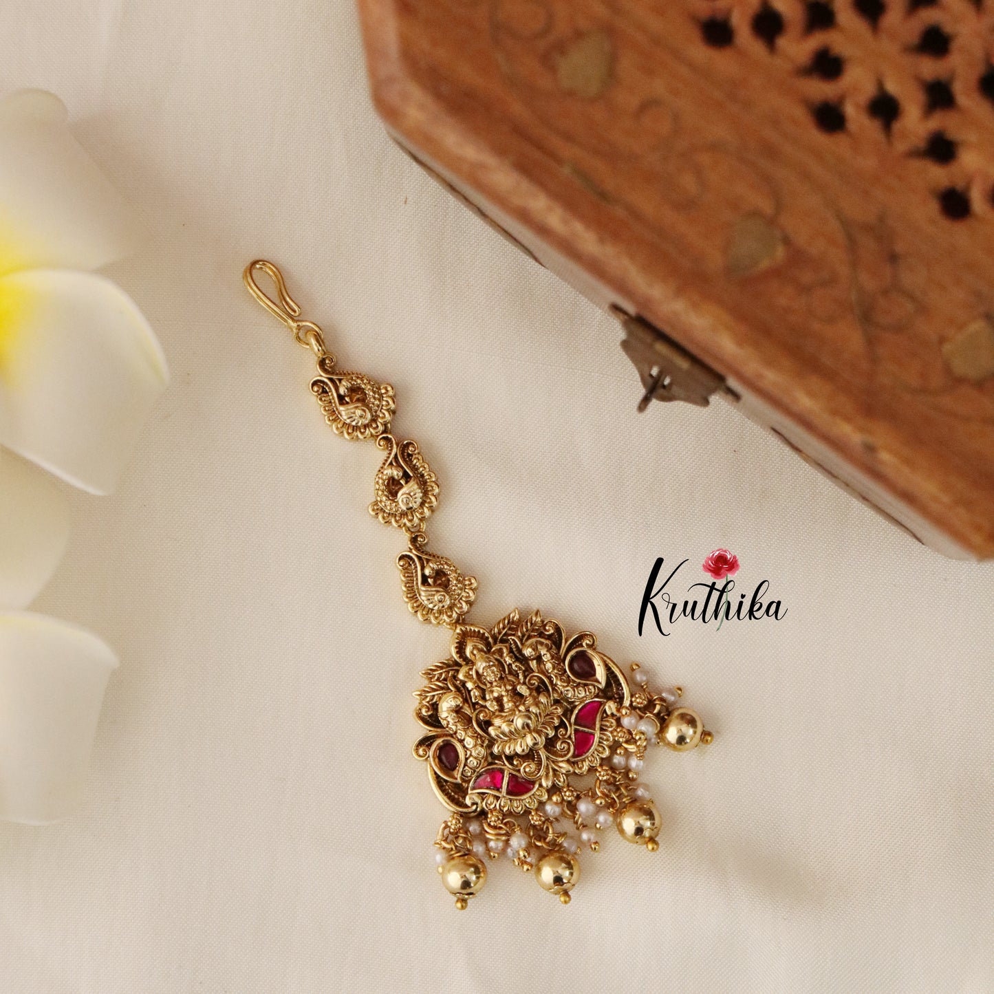 Pretty Lakshmi Jadau Peacock Maang Tika MT208