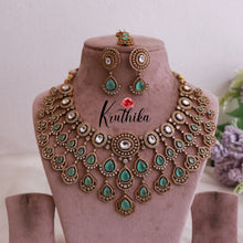 Grand AD/Victorian Necklace NC1821 with Pair of Earrings & Maang Tikka (Available in 6 Colours)