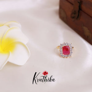 Trendy CZ Finger Ring R21 (Available in 2 Colours)