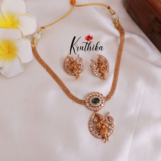 Pretty AD Krishna chain set NC1837 (Available in 2 colours)
