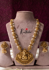 Premium Nakshi Temple Pearls Haaram LH583