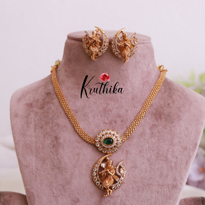 Pretty AD Krishna chain set NC1837 (Available in 2 colours)