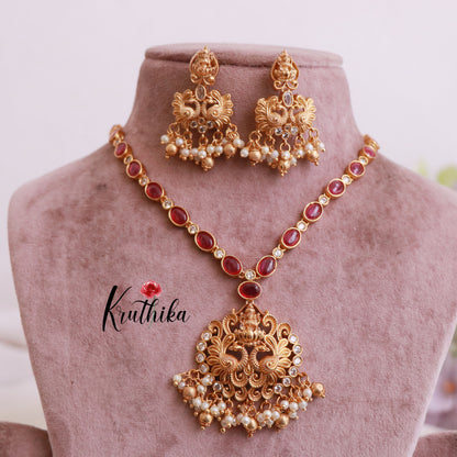 Pretty AD Lakshmi Necklace NC1838 (Available in 2 Colours)
