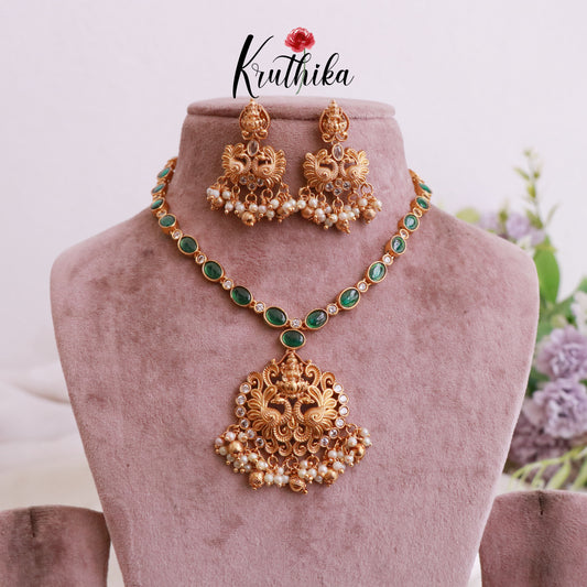 Pretty AD Lakshmi Necklace NC1838 (Available in 2 Colours)